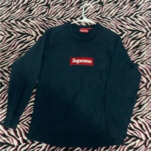 Supreme Black Crewneck Sweater running small fit S-M